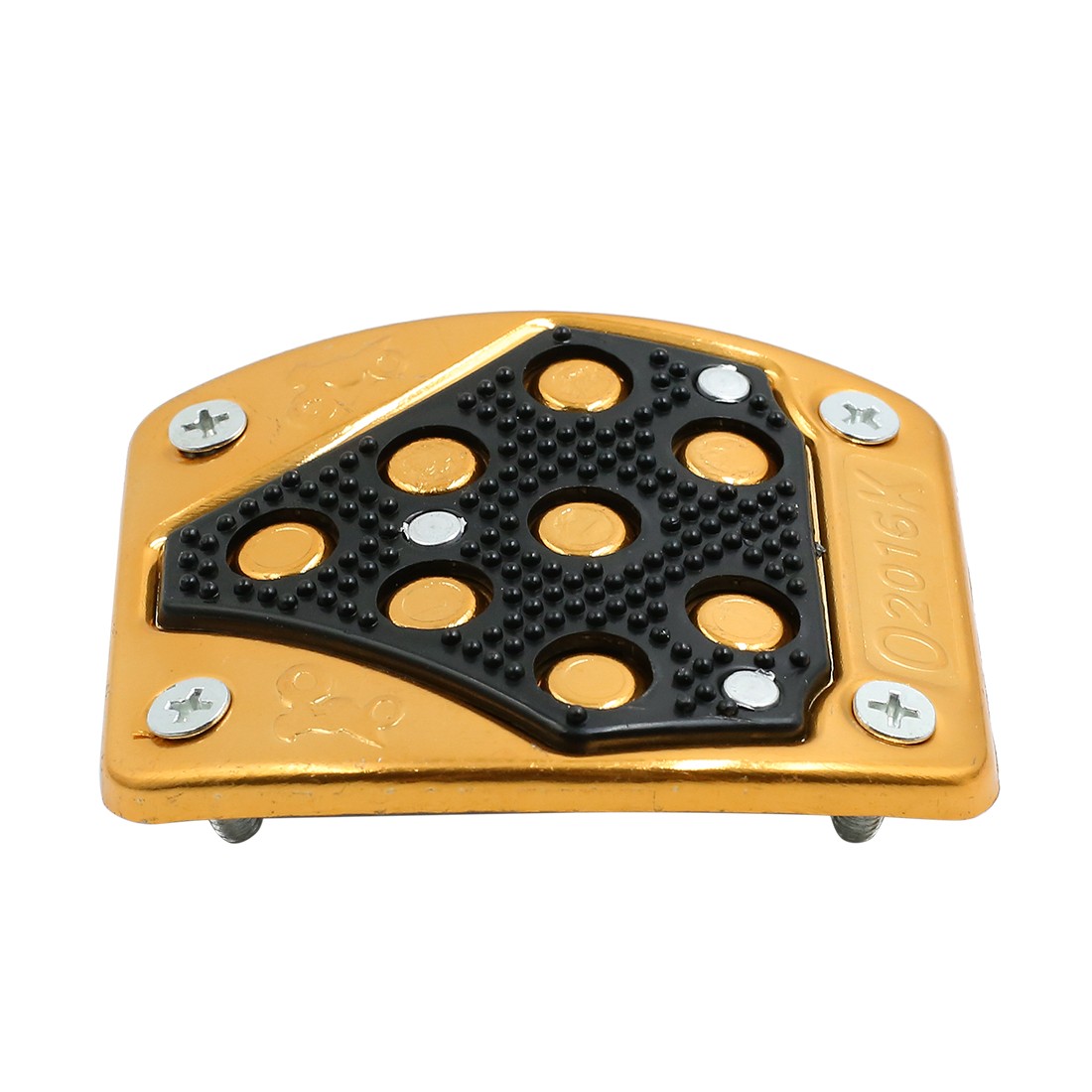 Gold Tone Black Aluminium Alloy Motorcycle Footrest Foot Peg Brake Pedal Pad