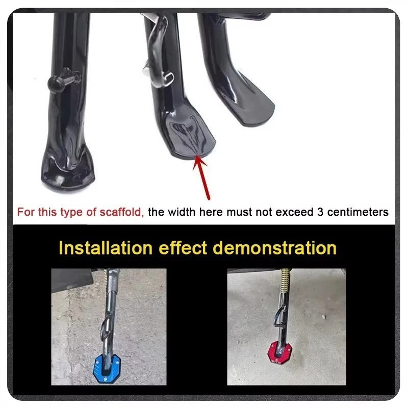 Universal Motorcycle Kickstand Extender Foot Side Stand Extension Support Pad