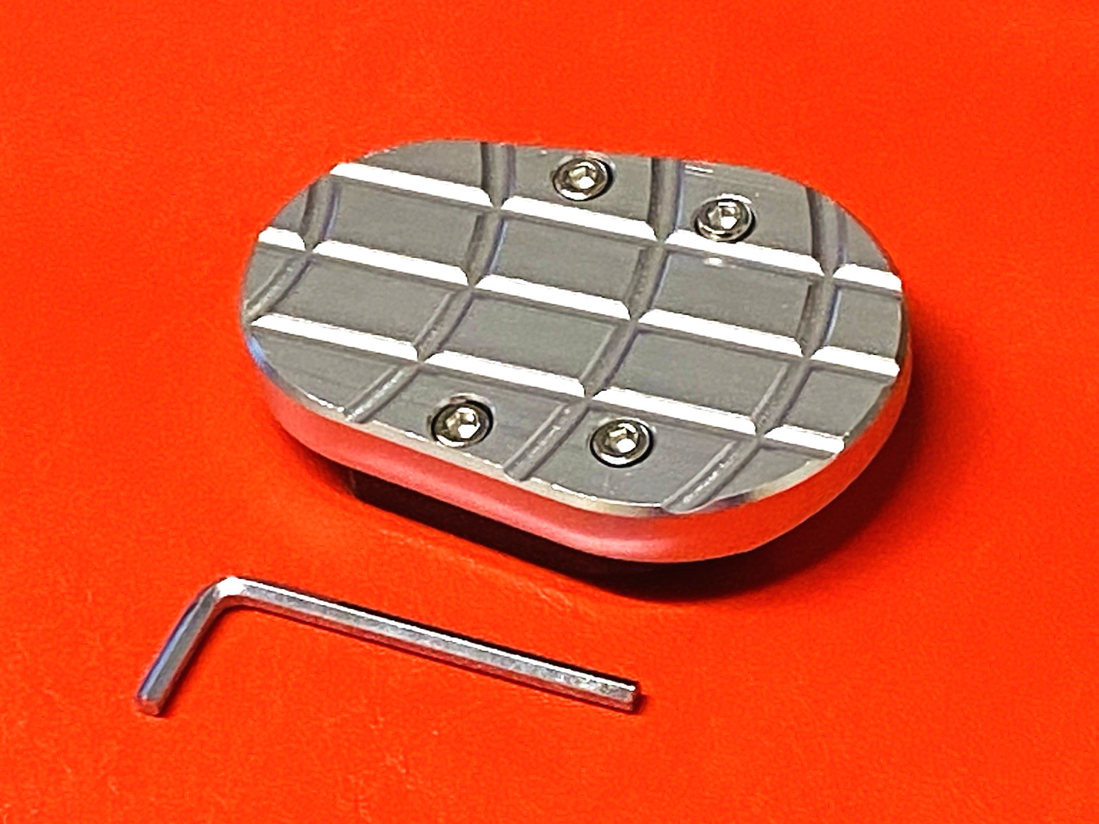 ROYAL ALLOY TG GT GP SILVER AND BLACK ALUMINIUM MACHINED SIDE STAND FOOT