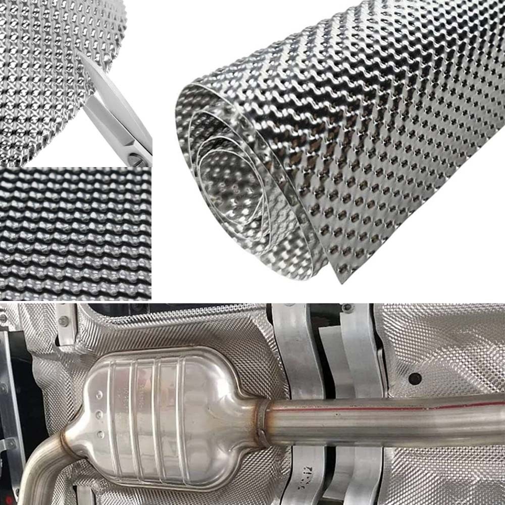 12″x20″ Exhaust Heat Shield Automotive Embossed SS304 Muffler Shield/Wrap