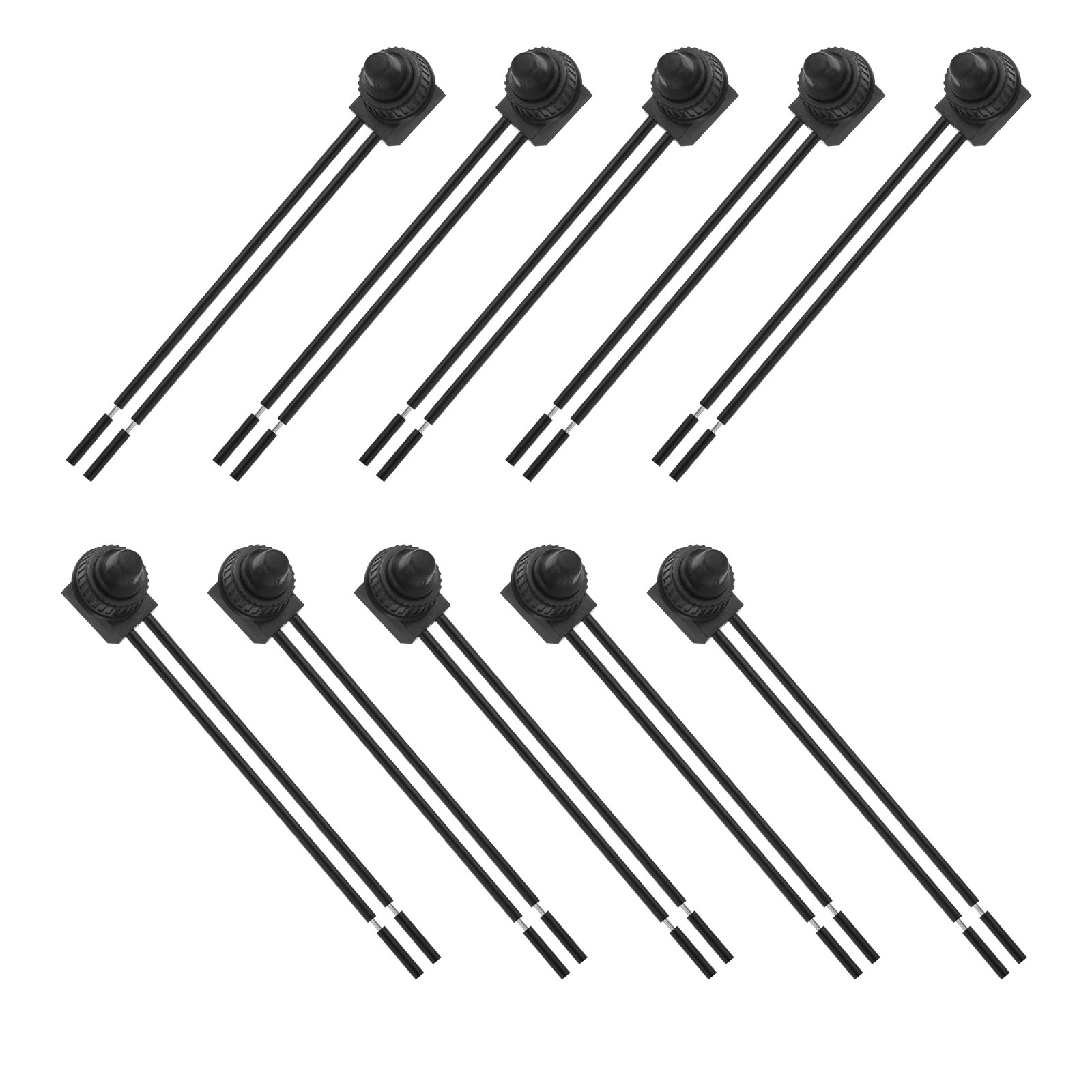 10 Pieces Waterproof Push Button Switch 4.5″ Cord for IP67 LED Light Motorcycle
