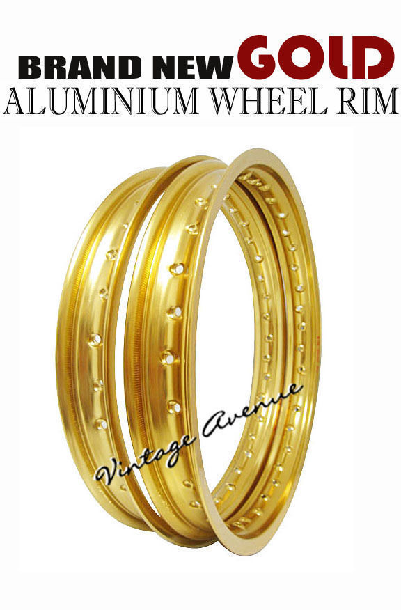 SUZUKI DS80 1978-2000 JR80 K1/K2/K3/K4 ALUMINIUM (GOLD) WHEEL RIM FRONT+REAR