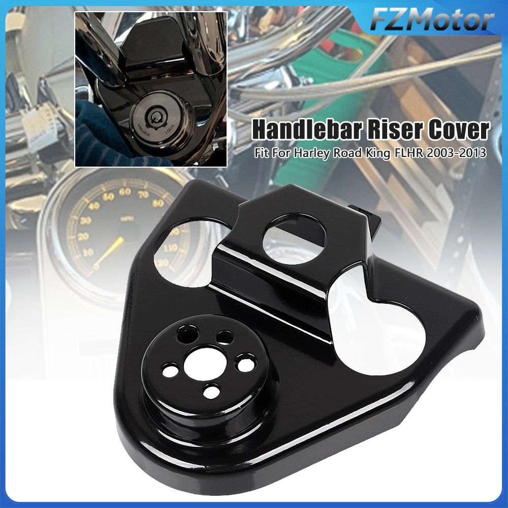 Black Handlebar Riser Cover For Harley Road King 03-13 FLHR Custom FLHRS FLHRC