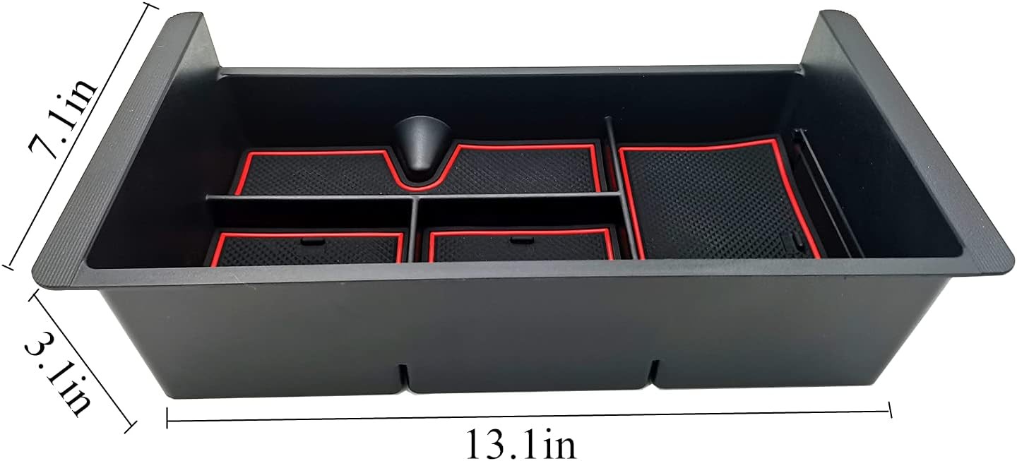 Center Console Tray Organizer 2014-2018 GMC Sierra, 2015-2020 Yukon/ChColor: Red