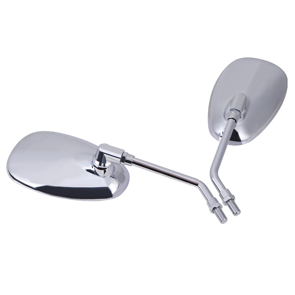 Chrome Motorcycle Oval Mirrors For Honda Shadow Spirit 750 1100 VTX1300 VTX1800