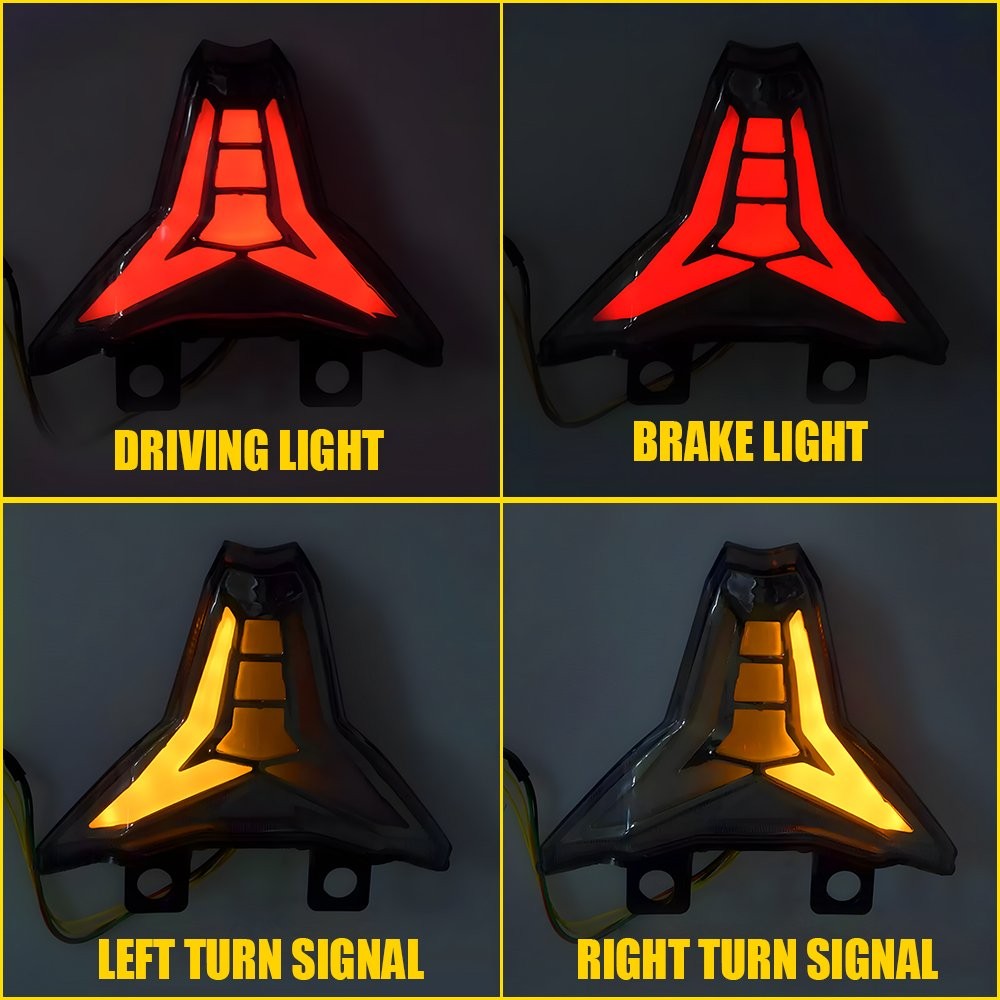 For Kawasaki Ninja 400/Z400 2018-23 Signal LED Integrated Tail Light Red+Amber H