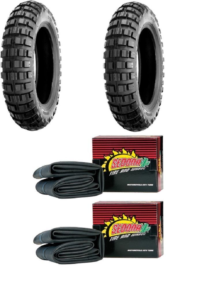 NEW PAIR 2 MASSFX FRONT & REAR TIRES TUBES 3.50-8 SR 421 HONDA Z50R