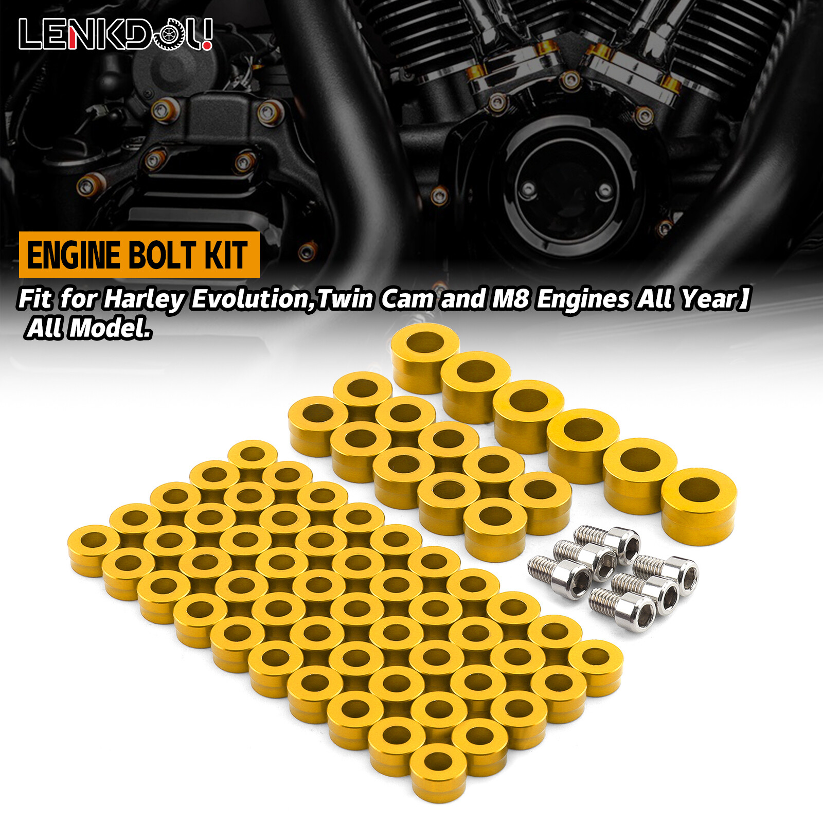 Head Cap Engine Bolt Covers Kit For Harley M8 Twin Cam EVO Sportster Touring