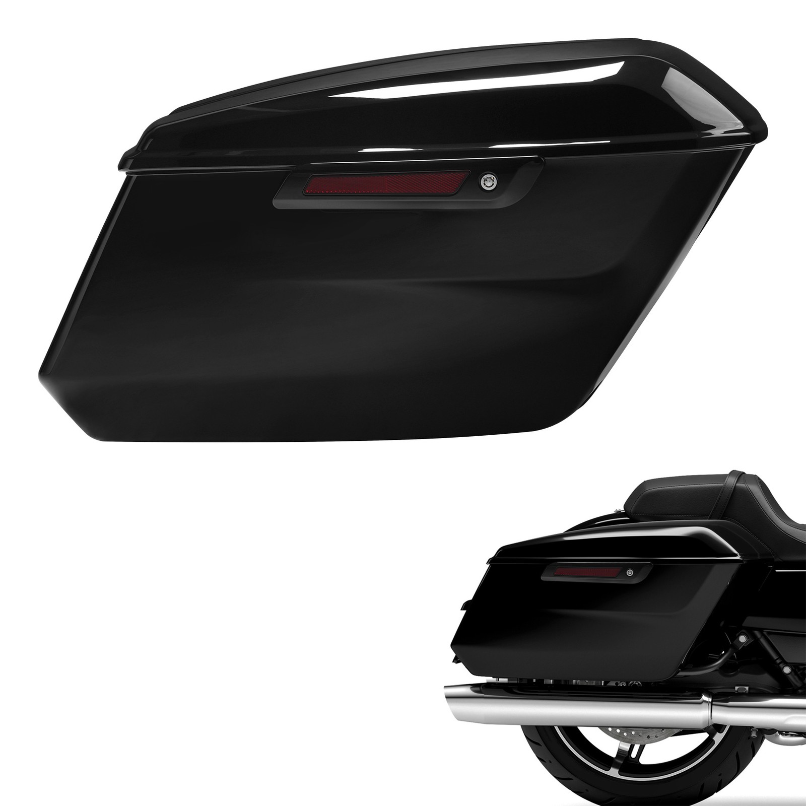 Vivid Black Saddlebags Saddle Bag Fit For Harley Street Road Glide 2024-2026