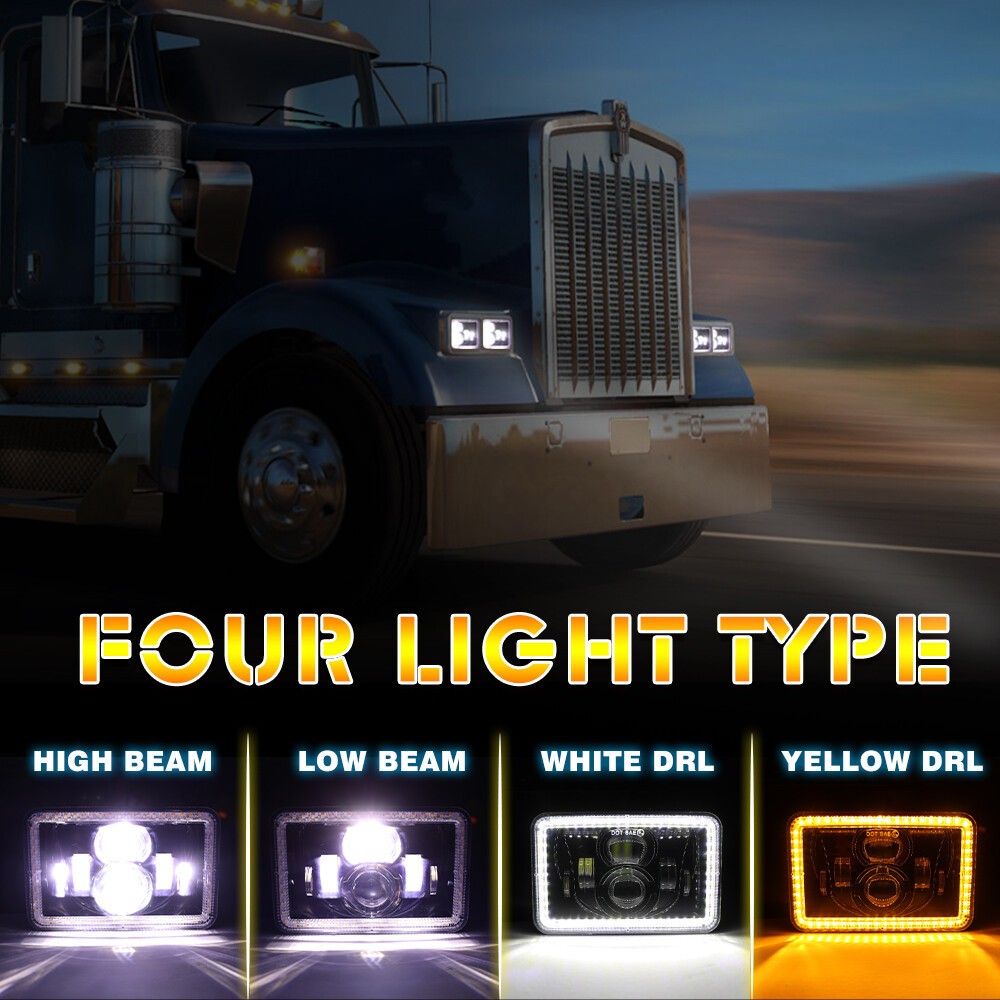 4×6″inch Square Motorcycle LED Headlight Hi/Lo for BW200 350 50 XT225 350 WR250