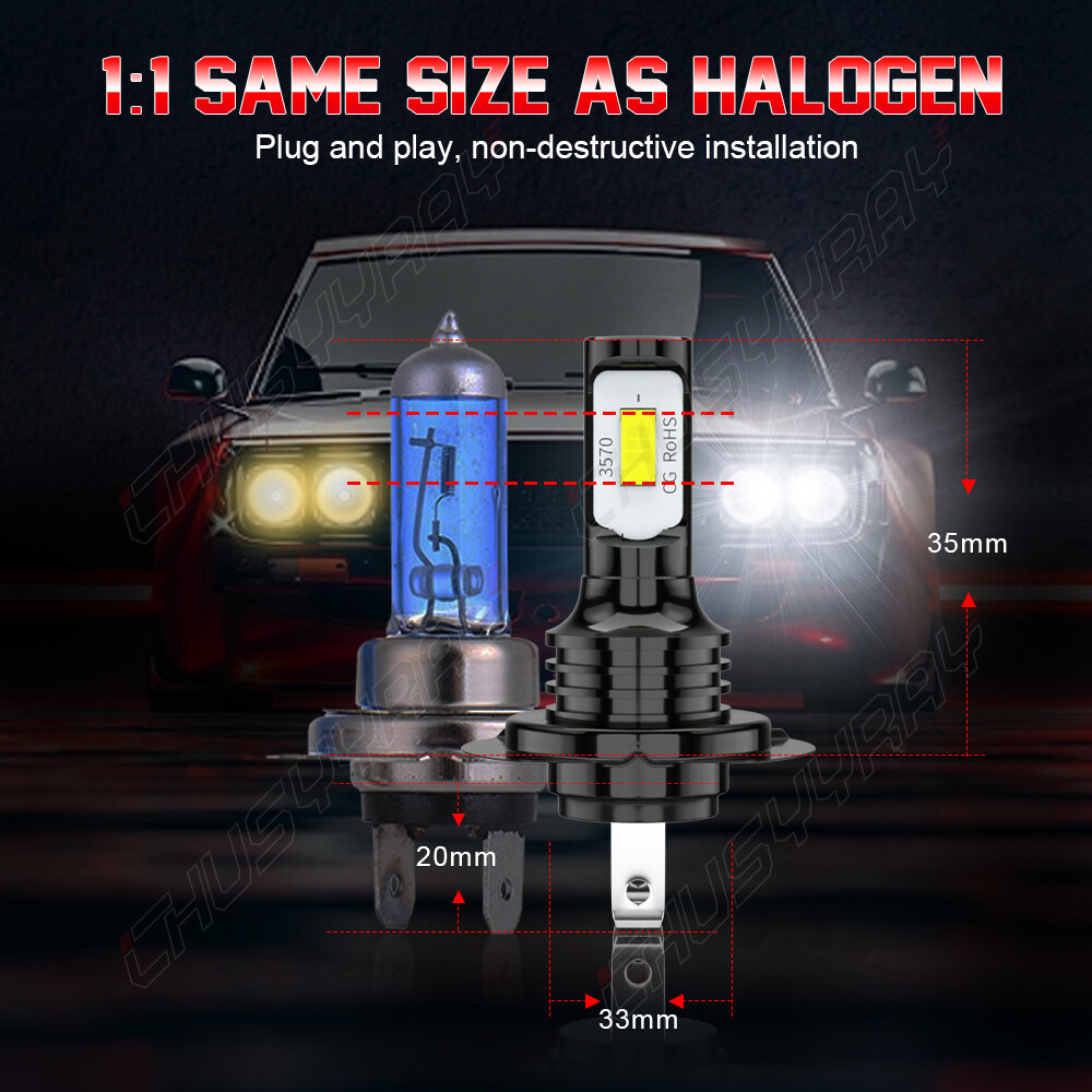 Combo LED Headlight H4 H7 Bulbs for Suzuki GSXR 1000 2003-2004 Lights