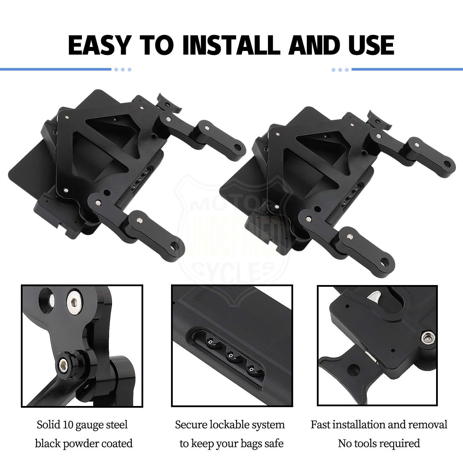 Universal Quick Release Saddlebag Pannier Mounting Kit Lockable Mount For Harley