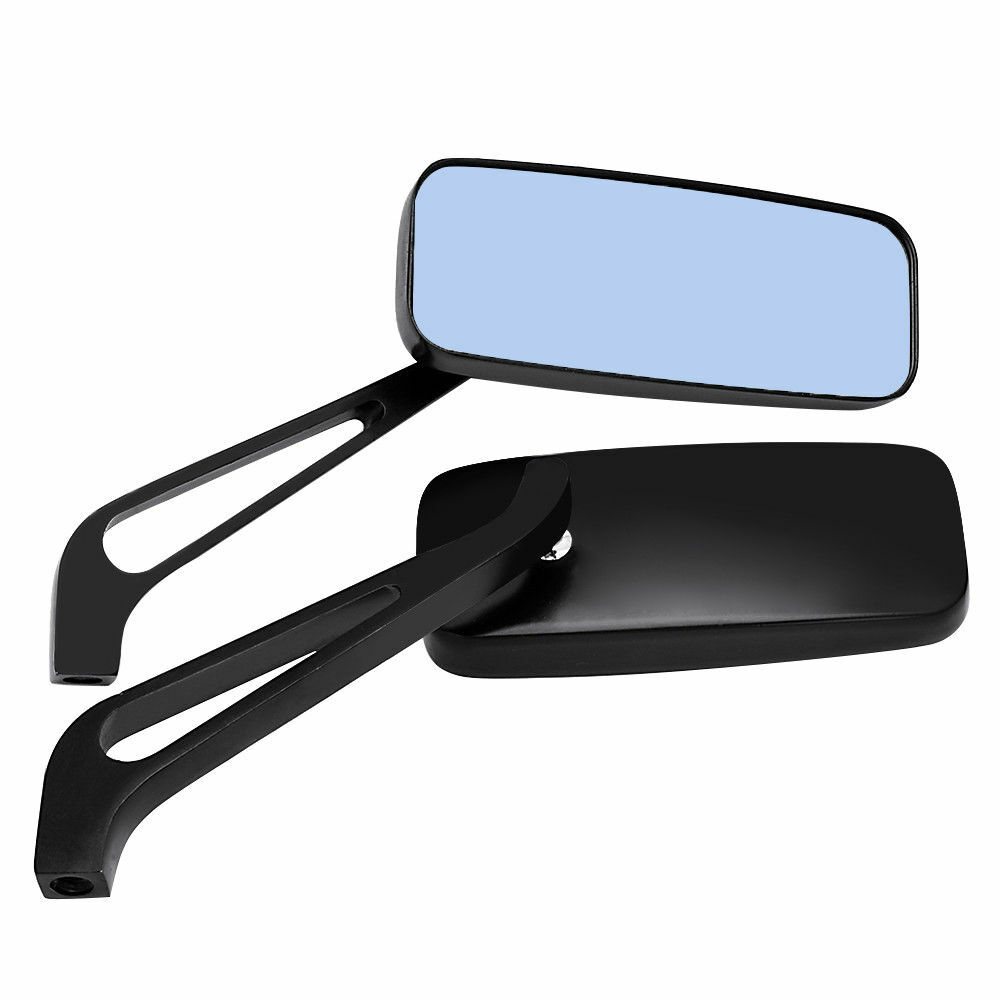 Rectangle Motorcycle Mirrors For Harley Cruiser Bobber Chopper Softail Sportster