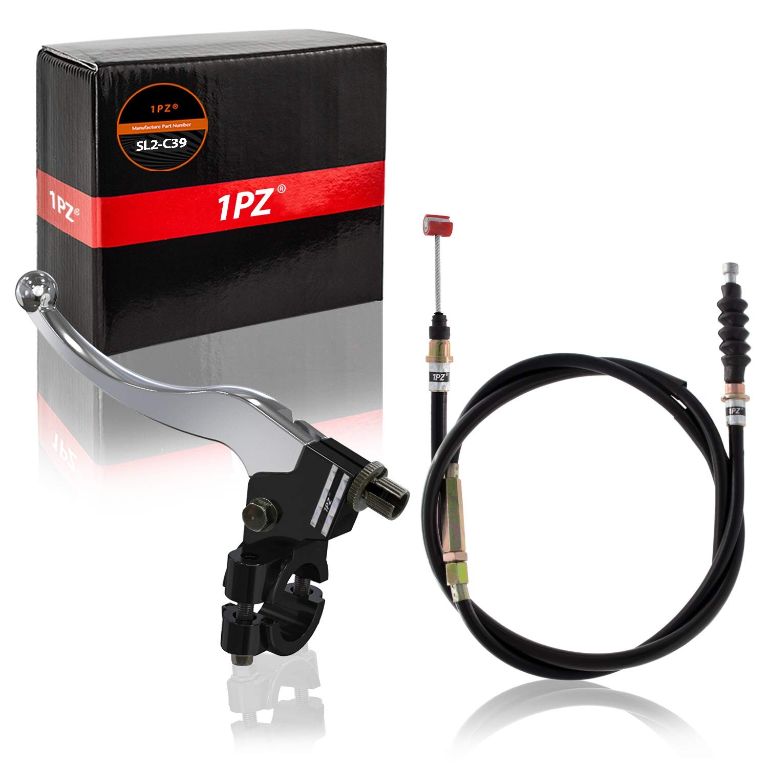 1PZ SL1-C39 7/8” Handlebar Left Clutch Lever + 39″ Cable Silver