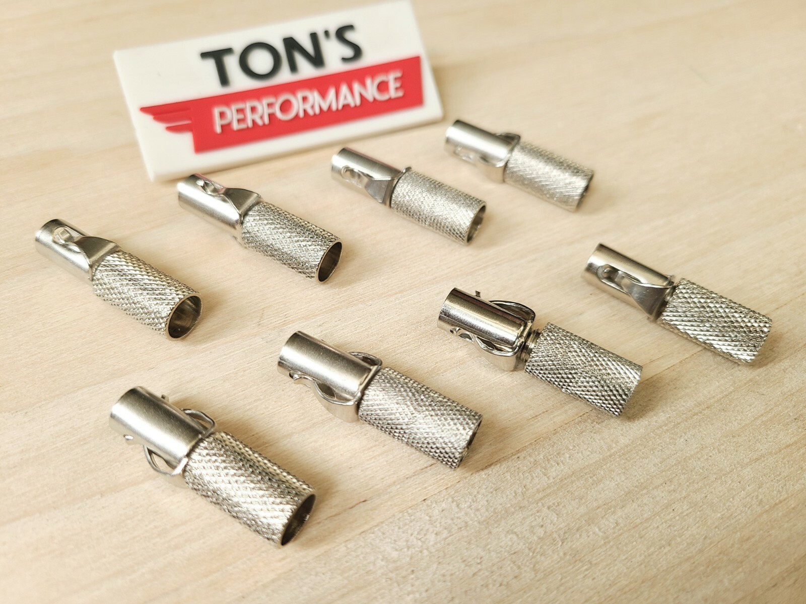 Vintage Style Spark Plug Wire Straight Knurled Rajah Connectors 7mm Set of 8