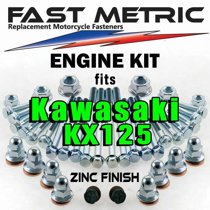 ’88-’05 Kawasaki KX 125 Engine Rebuild Bolt Kit | FACTORY style ZINC Fasteners