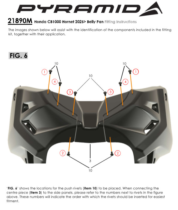 Honda CB1000 Hornet SP 2025-2026 Pyramid Belly Pan Ballistic Black SP Colours