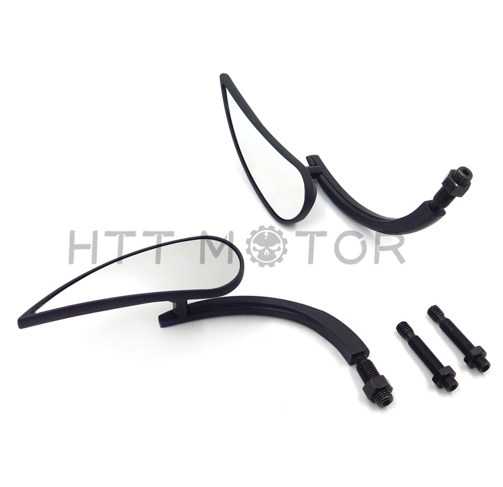 Motorcycle teardrop rad II Rearview Mirror Harley Street Sportster Cruiser Black