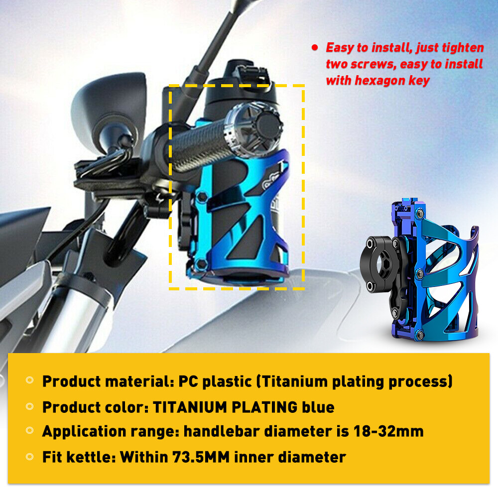 Adjustable Motorcycle Handlebar Cup Holder Mount Drink Water Bottle for Bike ATV