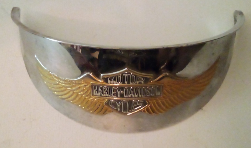 2 HARLEY DAVIDSON GOLD EAGLE WING TURN SIGNAL & HEADLIGHT VISOR 7.5″ & 6″ Ac