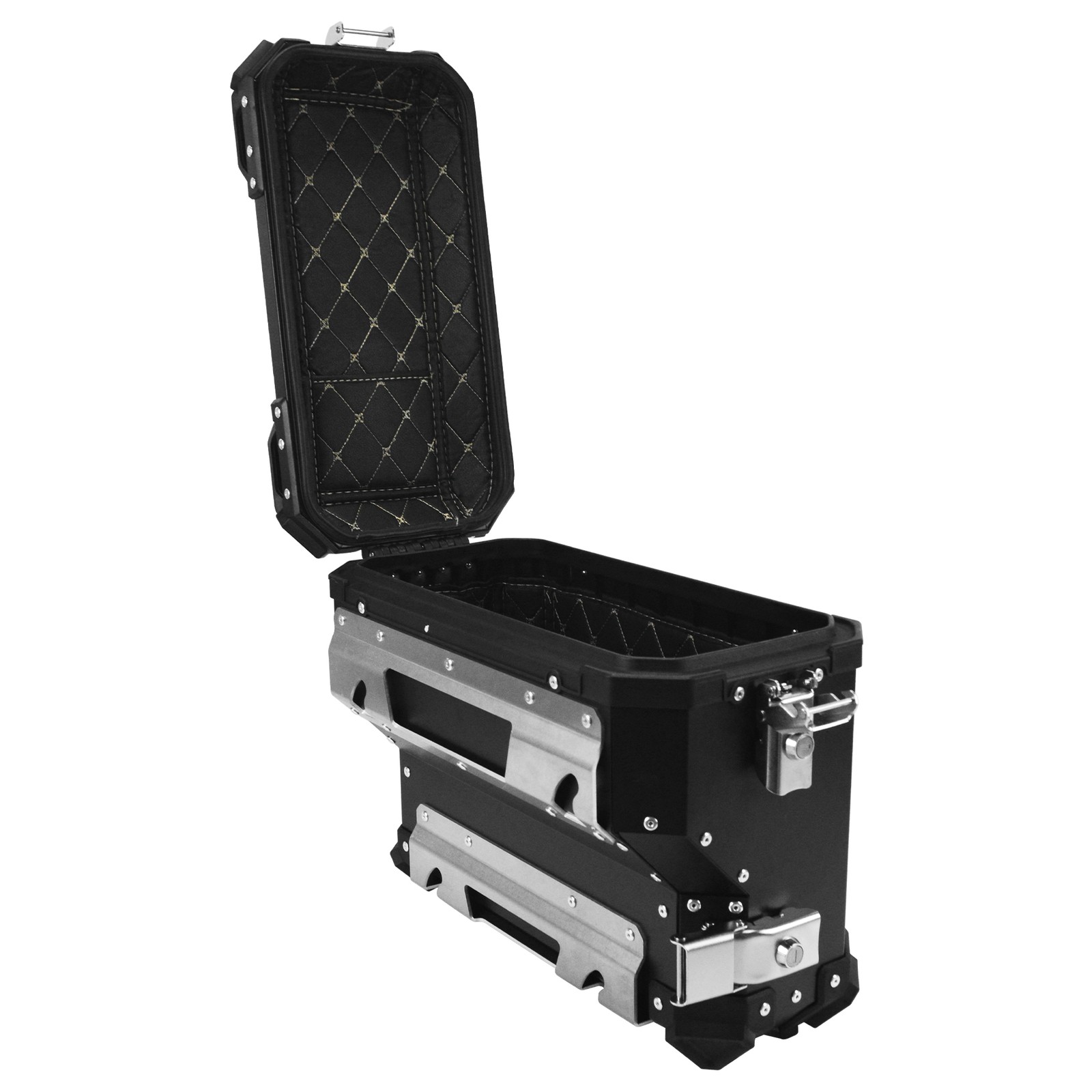 38L Tour Hard Side Saddlebag Trunk Box Motorcycle Panniers Side Case X Black