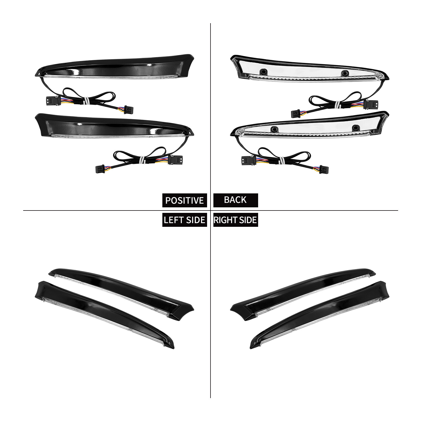 Windshield Trim w/ Turn Signal LED Light Black For Harley 2015-2023 Road Glide