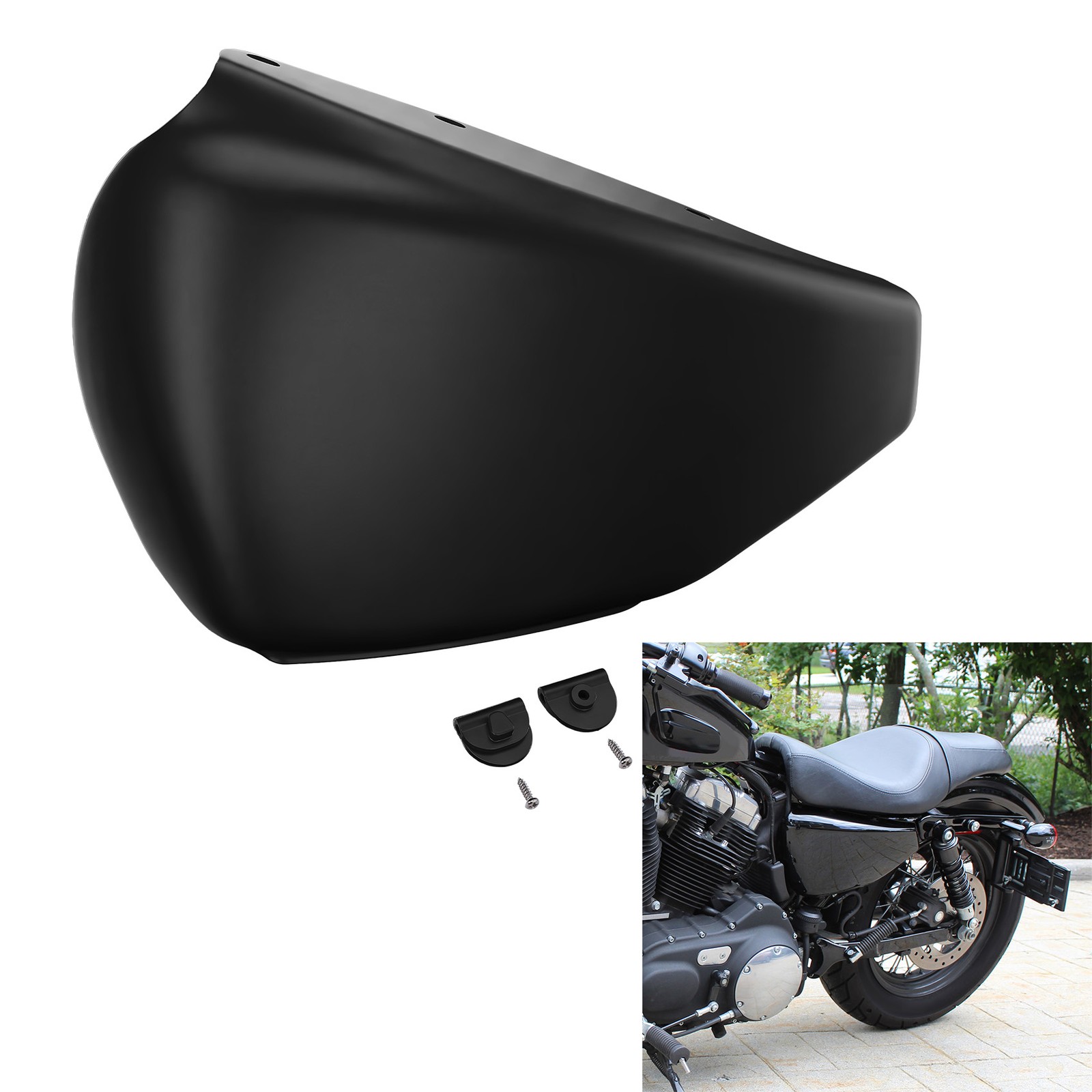 Left Side Battery Cover Kit Fit for Harley Sportster 1200 Iron 883 2004-2013