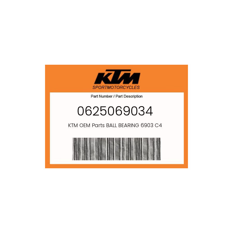 KTM Genuine Ball Bearing 6903 C4 – 0625069034