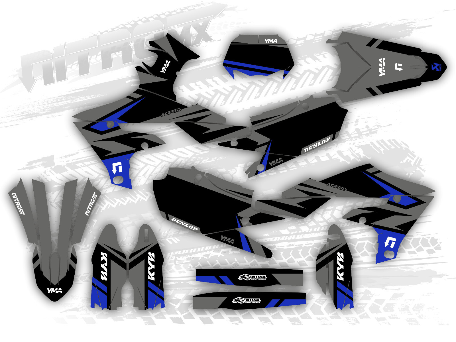 Graphics Kit fits Yamaha WR250F WR 250F 2020 2021 2022 2023 2024 WRF Decals