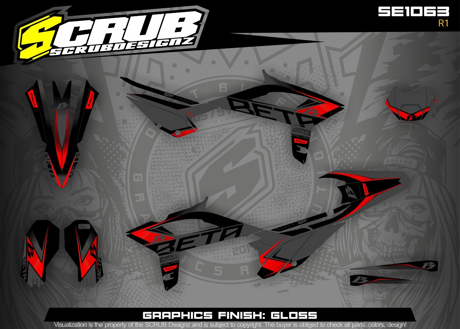 Plastics + Graphics applied Beta RR 2020 2021 2022 decals stickers