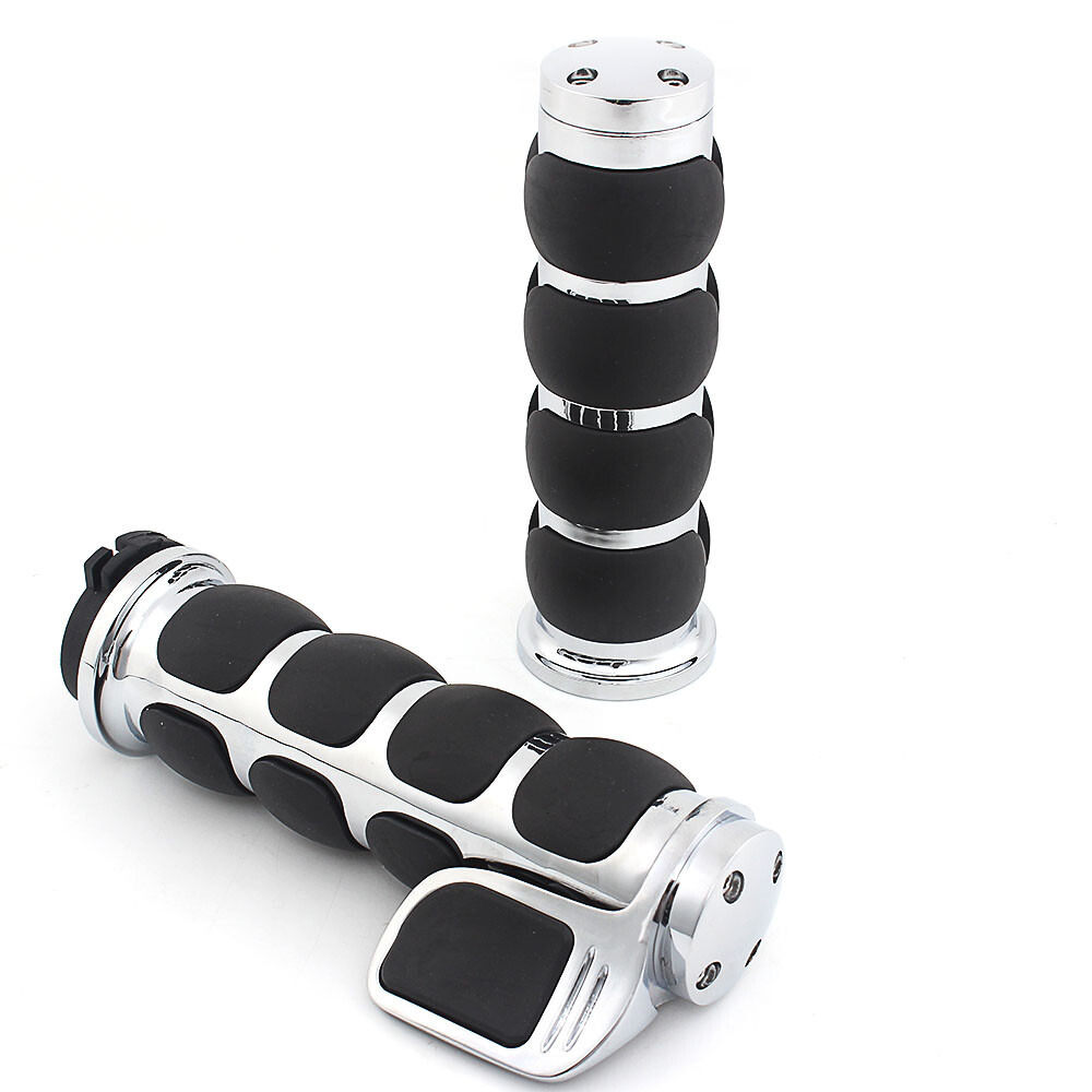 Motorcycle 1″ Handlebar Hand Grips w/Throttle Fit for Harley Touring Road Glide