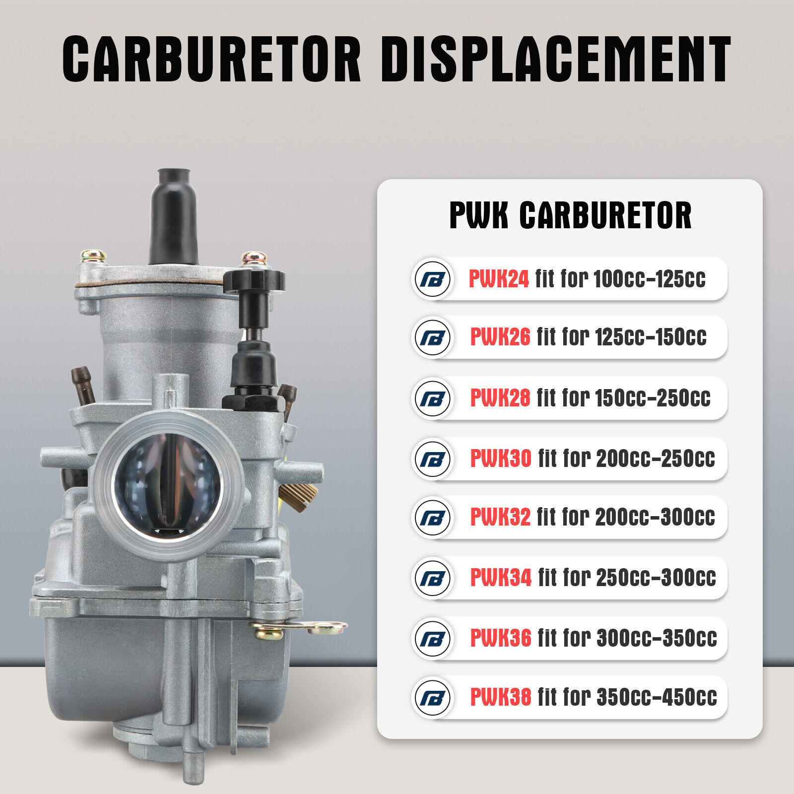NIBBI PWK 24mm Racing Carburetor For KX60 KX65 KTM Polini XP65R RM60 RM65 TTR125