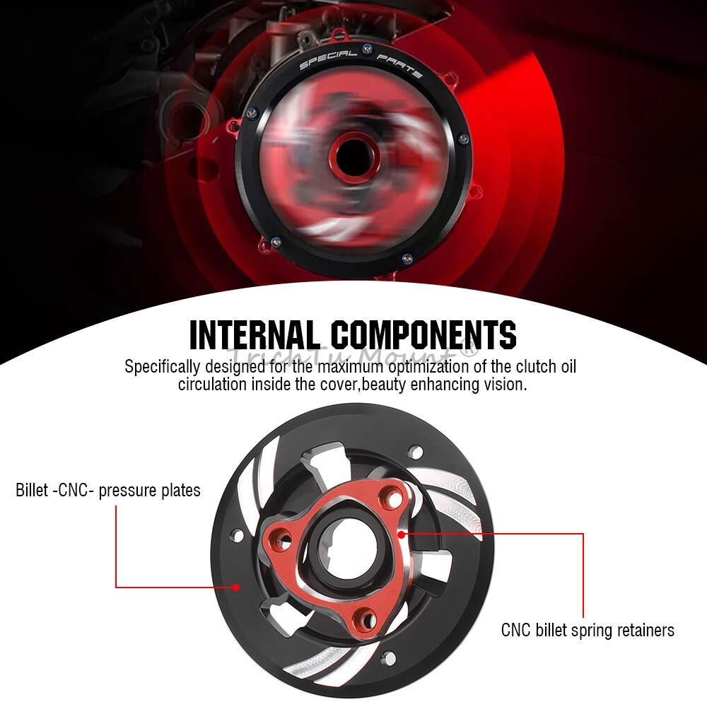 CNC Racing Clear Clutch Cover & Spring Retainer Kit For Ducati Multistrada V4 S