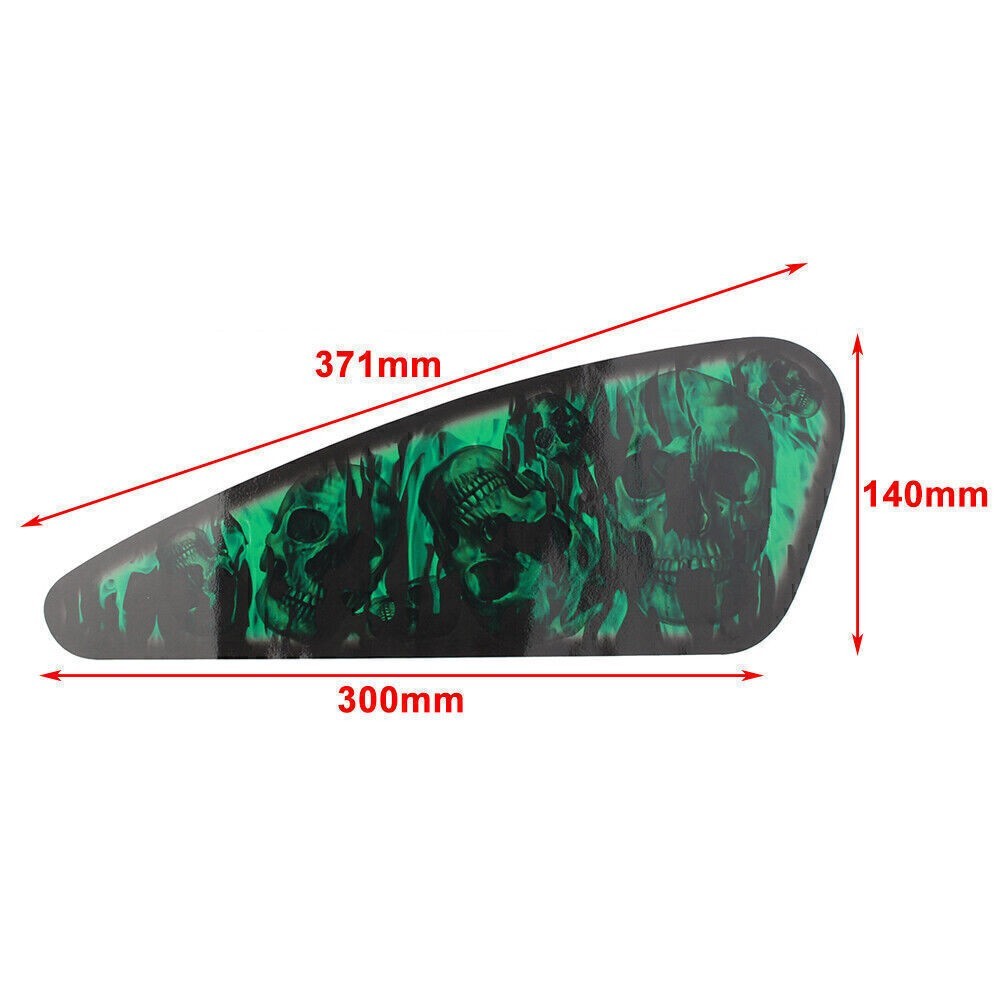 Green Skull Motorcycle Decals Fuel Gas Tank Pad Stickers for Harley XL883 1200