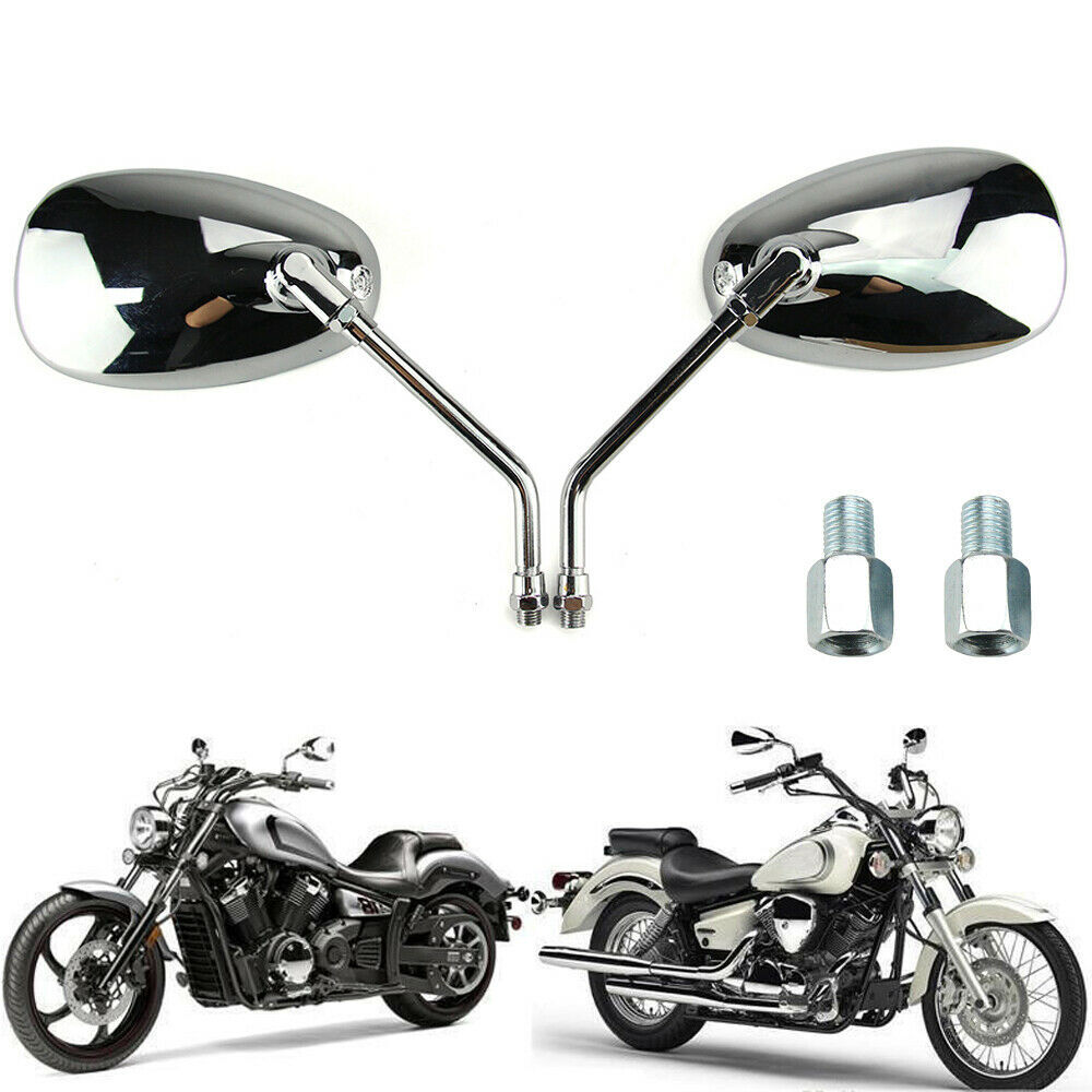 For Kawasaki Vulcan VN 500 800 900 1600 Chrome Rectangle Motorcycle Mirrors 10MM
