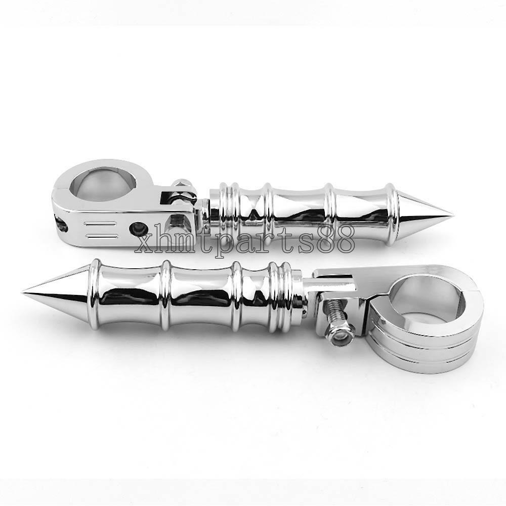 2x Motorcycle 38mm Crash Highway Bar Engine Guard Foot Pegs Mount Clamp 1.5inch