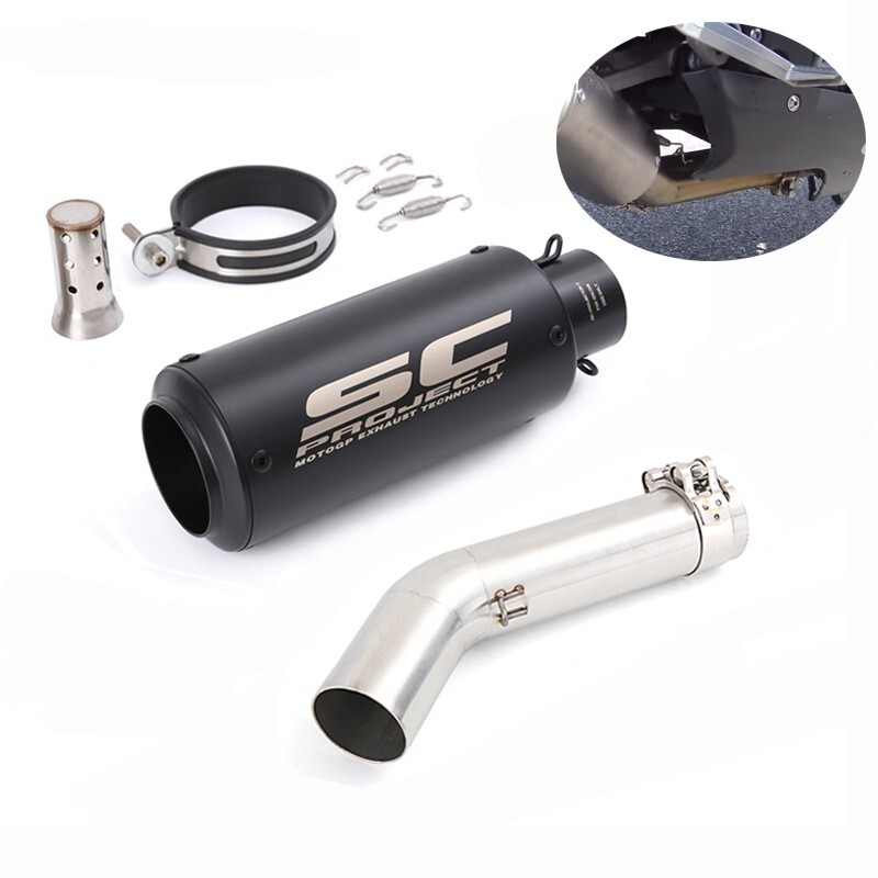 For Suzuki GSXR600 GSXR750 2006-2007 Slip on Exhaust Mid Pipe Muffler Tips Black