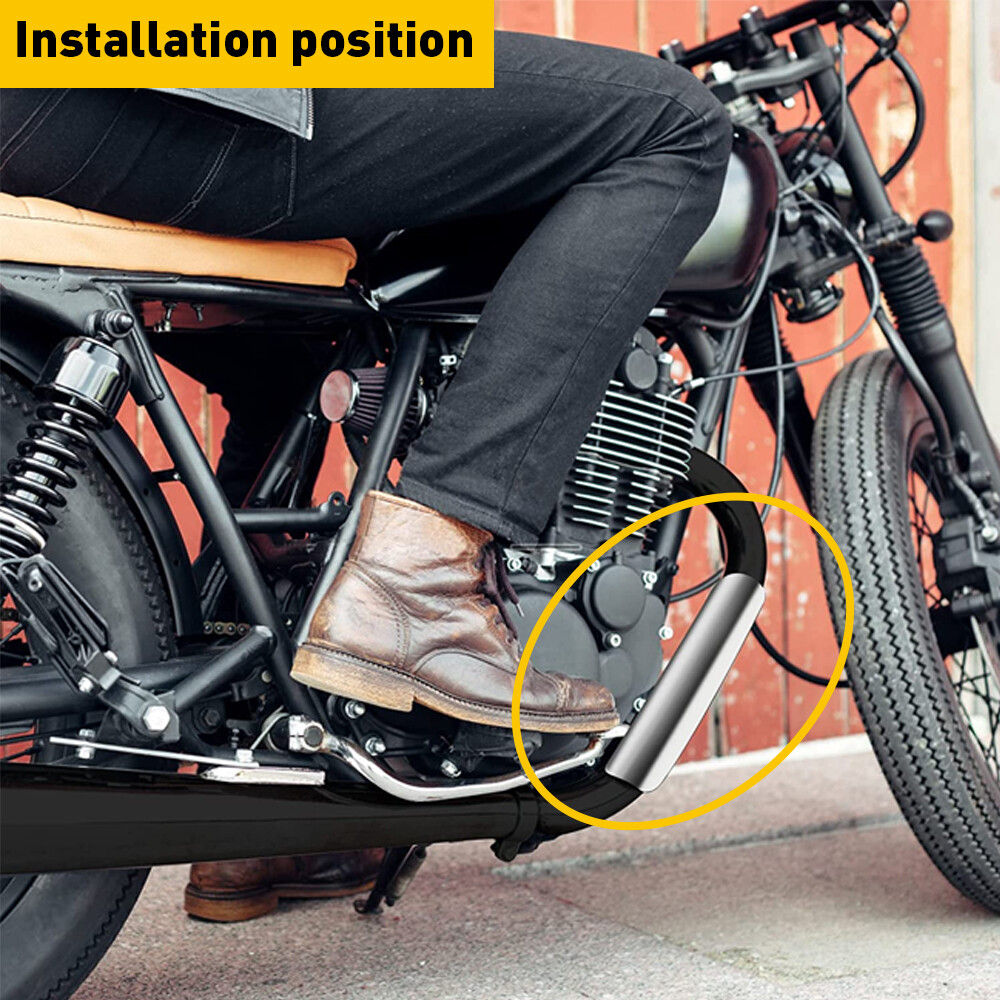 Universal Chrome Exhaust Muffler Pipe Heat Shield Cover Heel Guard Motorcycle