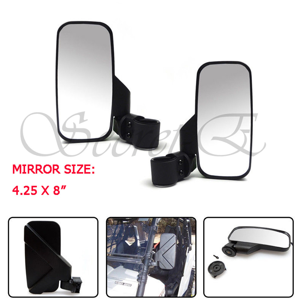 4.25″x8″ Mirror Set UTV Side View High Impact Break Away Convex 1 5/8″-2″ Roll