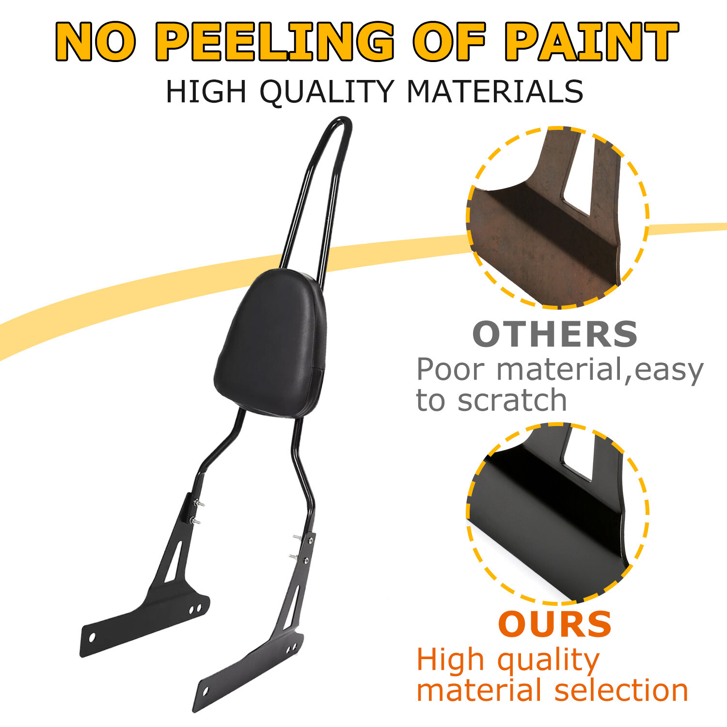 Detachable Upright Tall Sissy Bar Backrest For Harley Dyna Street Bob FXDB 06-17