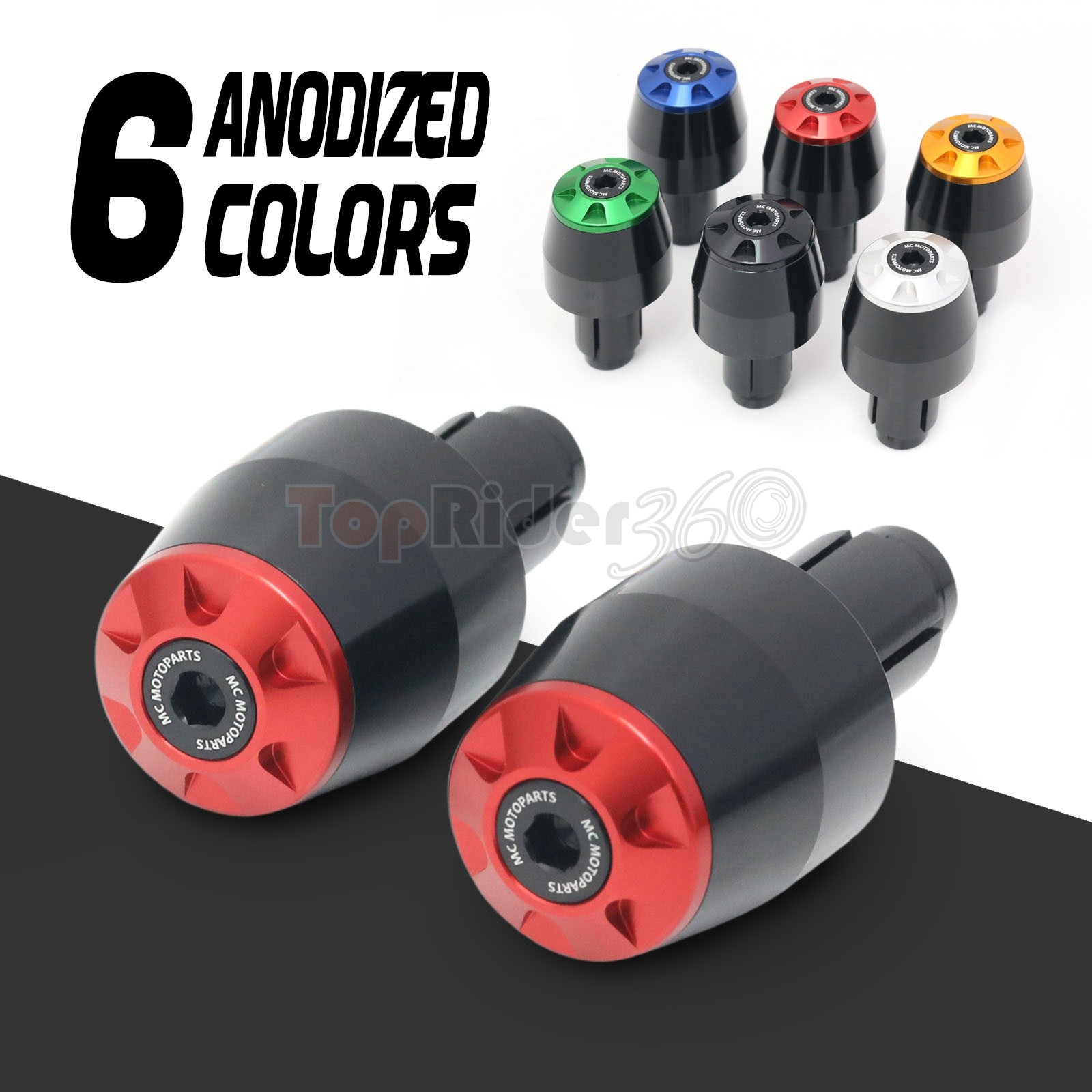 RED CNC Bar End Sliders STORM For Ducati MONSTER 821 / 1200 15-16