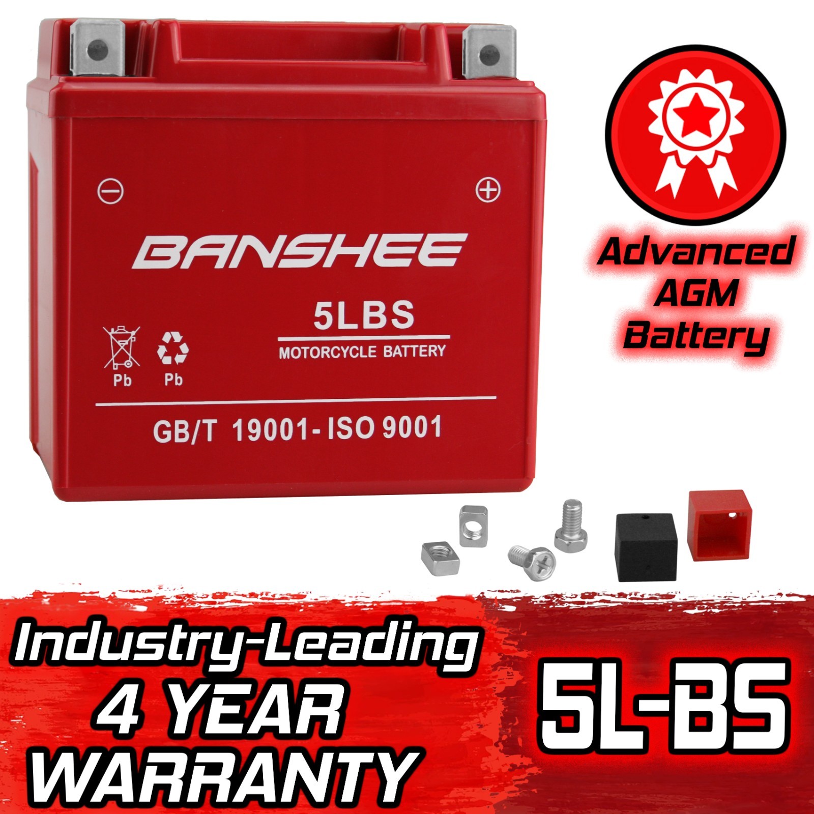 Replacement YTX5L-BS battery for a 03′ HUSABERG FS400e 400cc, 4 Year Warranty