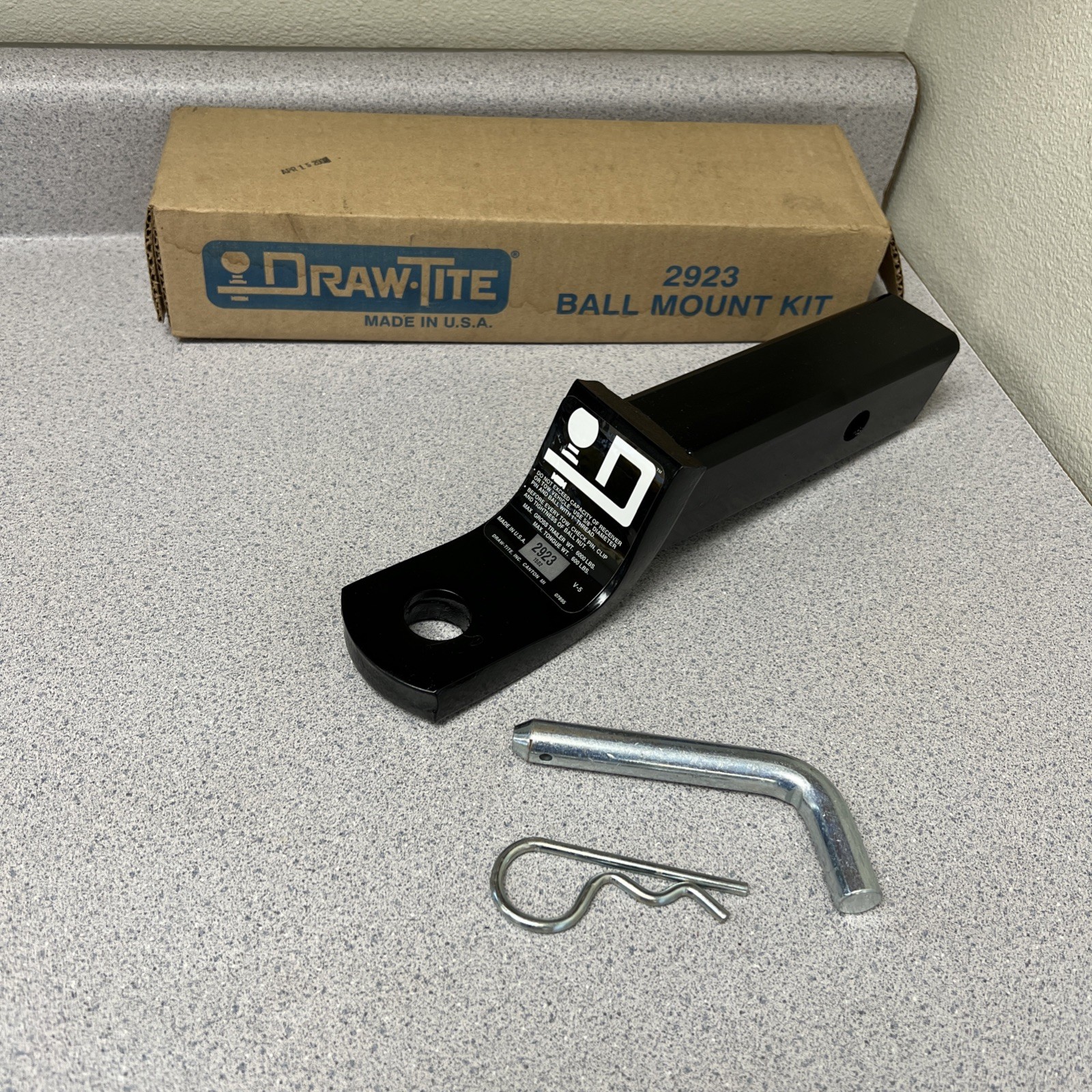 Draw-Tite 2923 Ball Mount Kit Class 3-4 Made In USA For Standard 2” Receiver