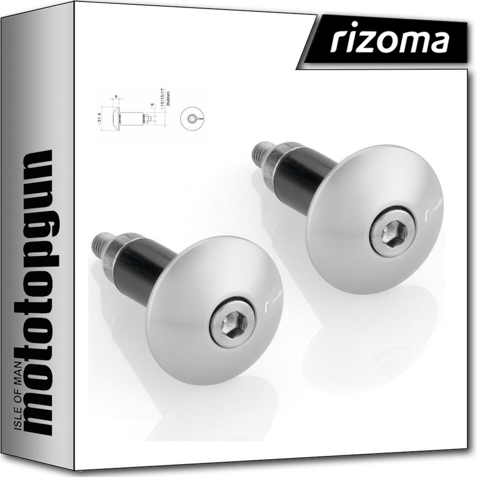 RIZOMA MA531A COUPLE BAR-END PLUGS DUCATI MONSTER S2 R 2004 04 2005 05 2006 06