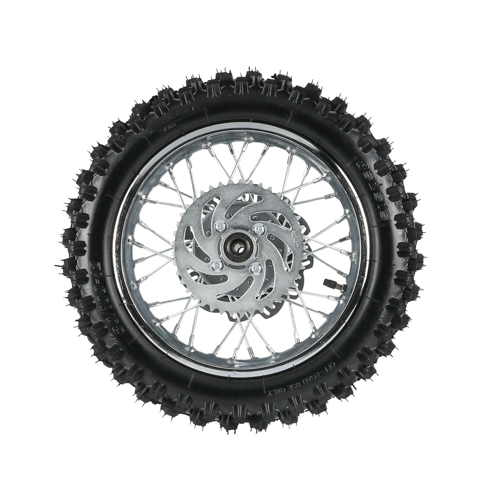 12″ 80/100-12 3.00-12″ Rear Wheel Rim Tire Disc Sprocket Brake Assembly Pit Bike
