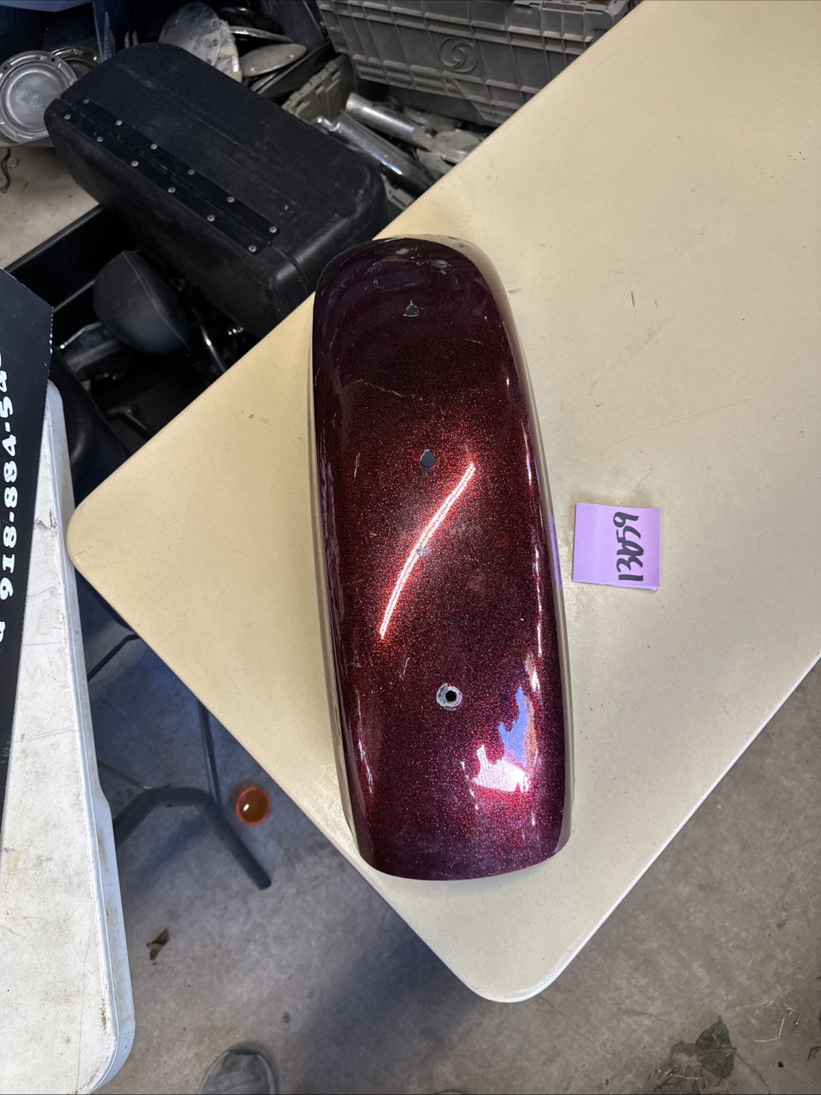 Harley Hard Candy Red Sportster Fender Custom Scratches Rear Metalflake OEM