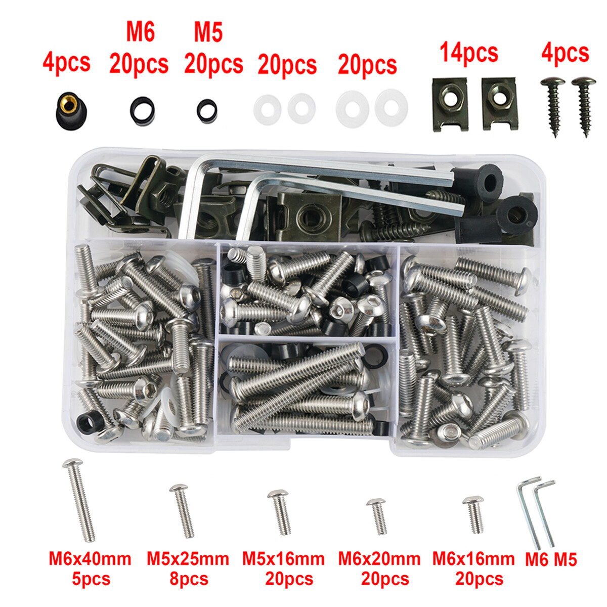 Stainless Steel Fairing Bolt Kit Fastener Clip Screws for Honda CB1000R CBR600RR