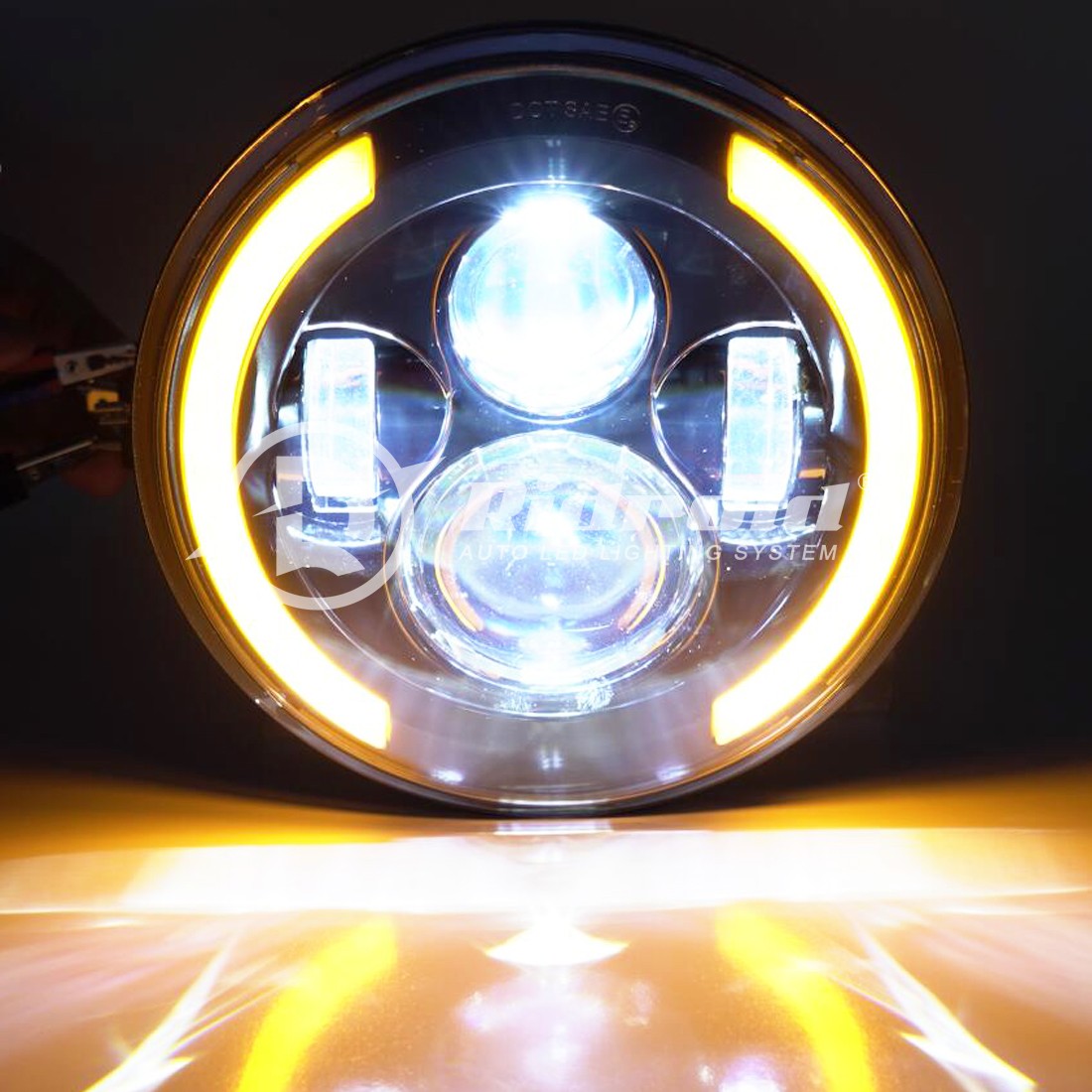 For Buell Blast X1 Motorcycle LED 7″ Headlight Turn Signals DRL Halo Projector