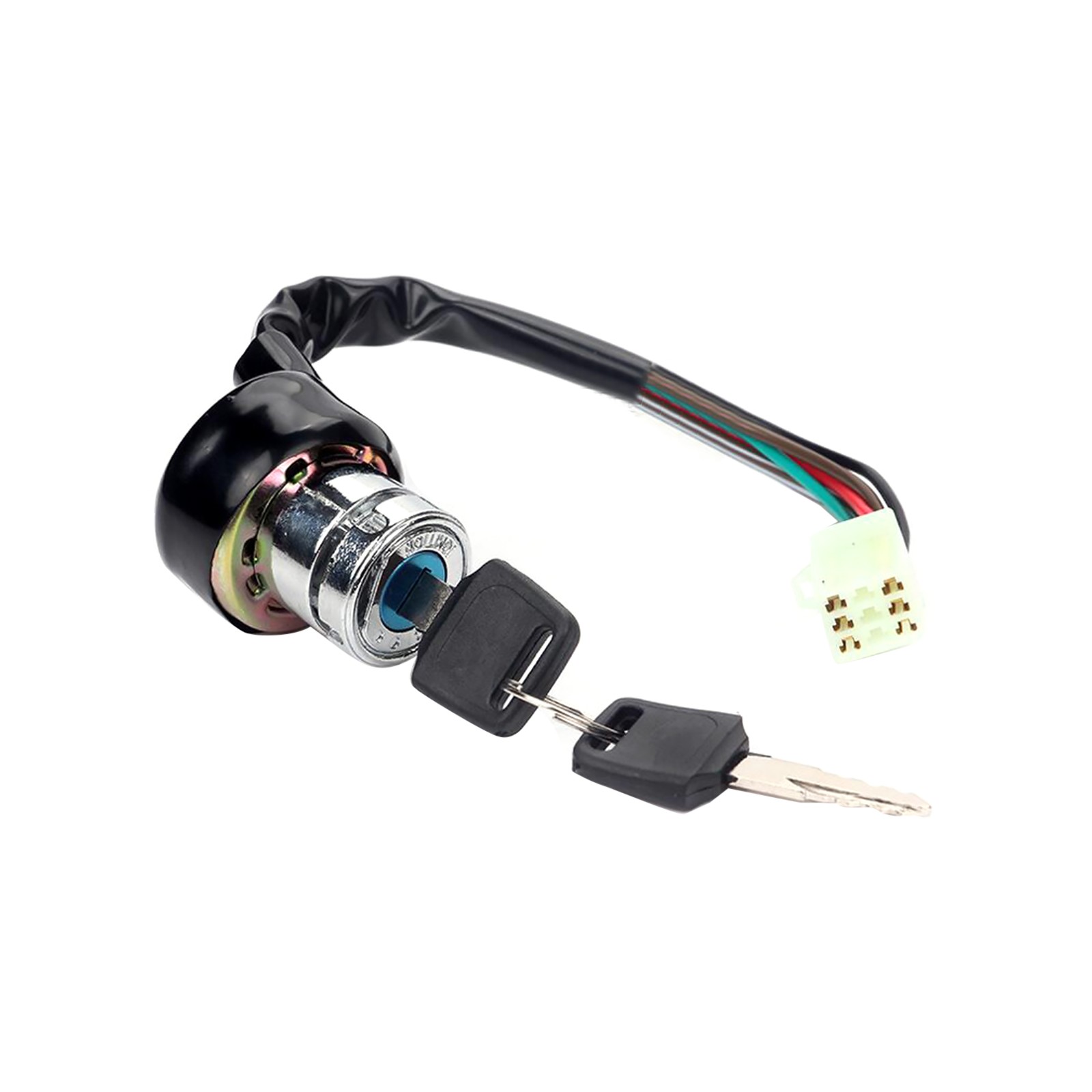 6 Wire Ignition Starter Off/On/On 3 Positions Switch Lock With 2 Key 9-way 2.8mm
