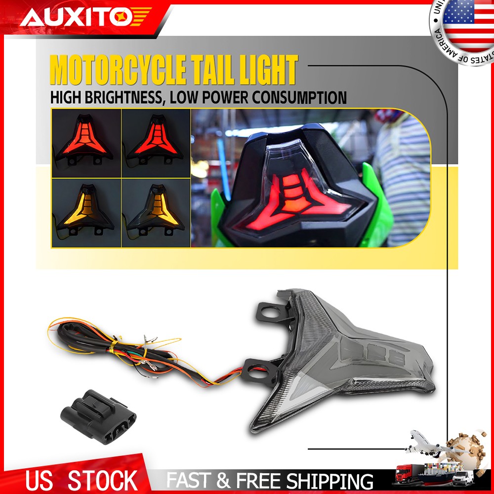 Smoke Integrated LED Tail Light Turn Signal For Kawasaki Ninja ZX-10R 2016-2023
